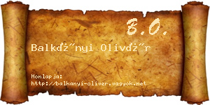 Balkányi Olivér névjegykártya