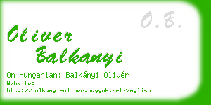 oliver balkanyi business card