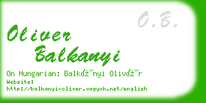 oliver balkanyi business card